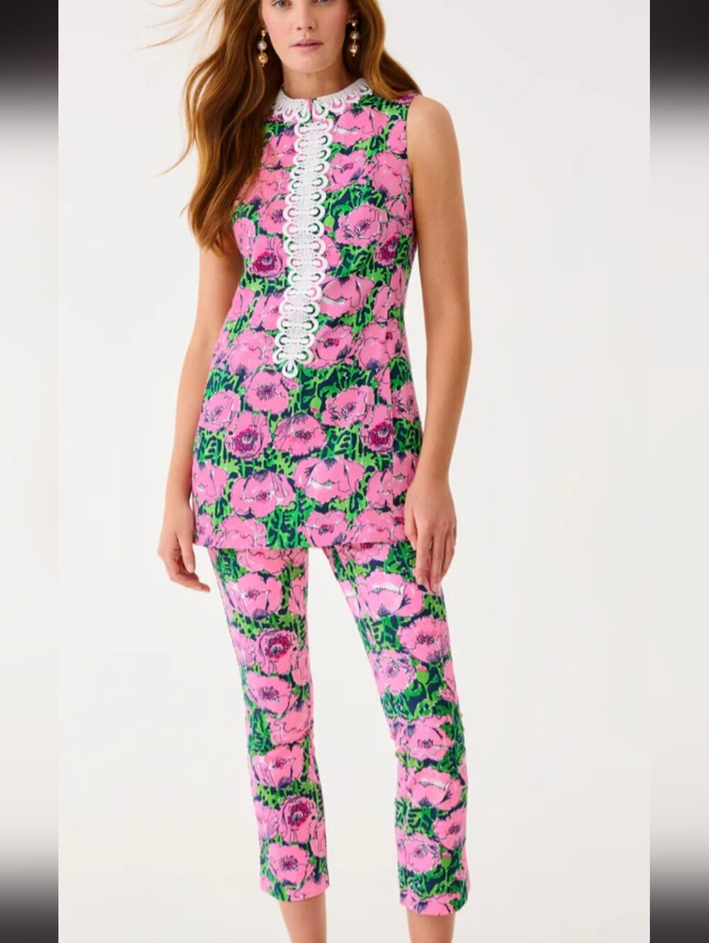 Lilly Pulitzer Corso Kick Flare Pant In  Low Tide Navy Florrie